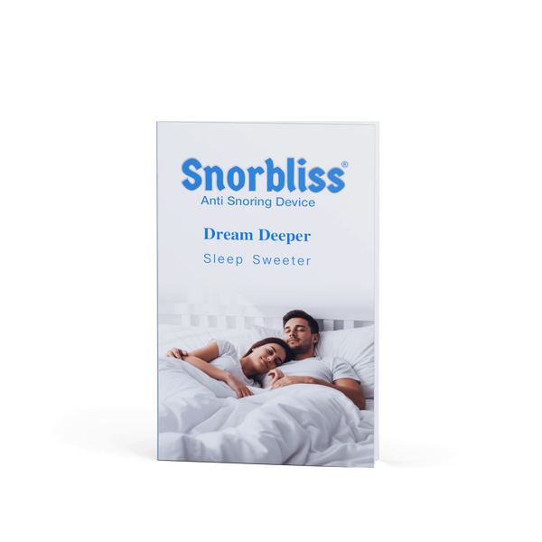 Snorbliss anti-snoring device instruction manual with the Dream Deeper, Sleep Sweeter cover