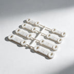 Set of eight numbered Snorbliss replacement straps on their moulding frame